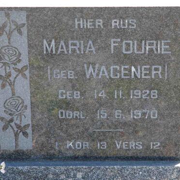 FOURIE Maria nee WAGENER 1928-1970