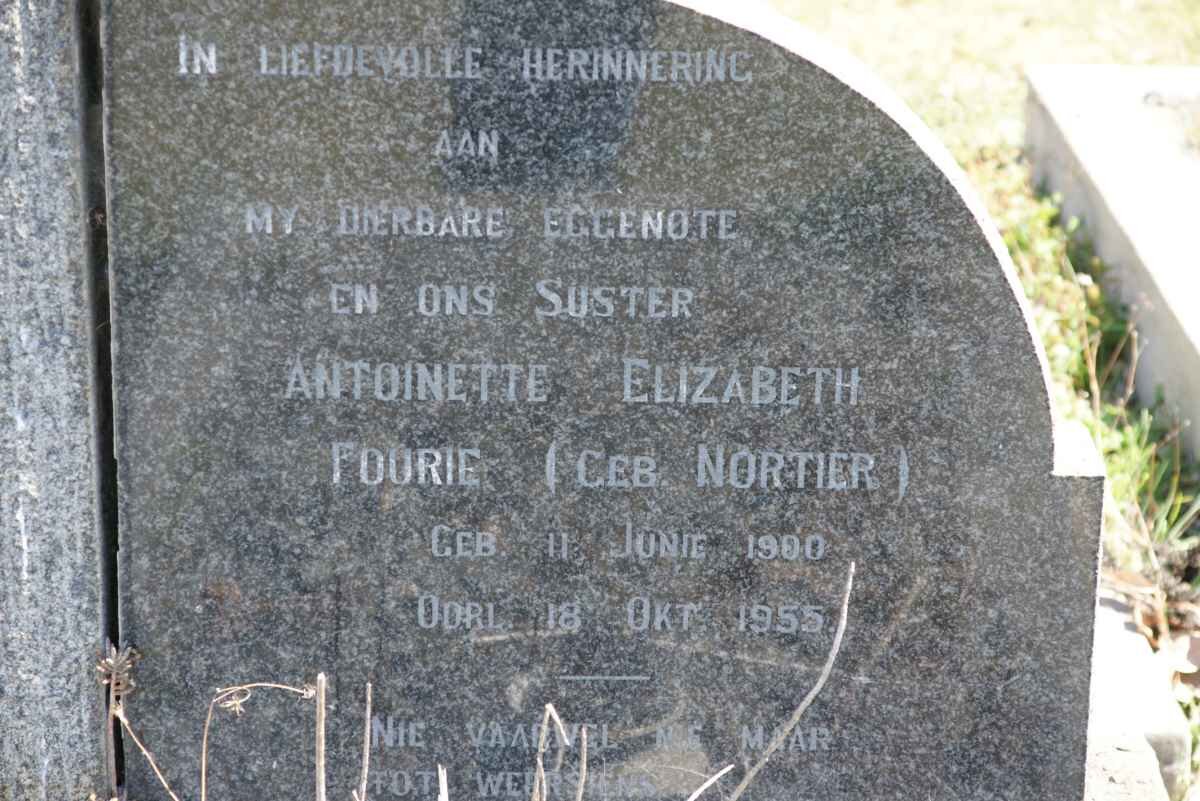 FOURIE Antoinette Elizabeth nee NORTIER 1900-1955