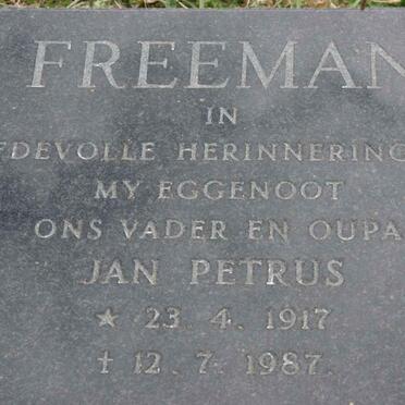 FREEMAN Jan Petrus 1917-1987