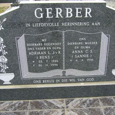 GERBER Adriaan J v R. 1926-1996 &amp; Anna C.S. 1936