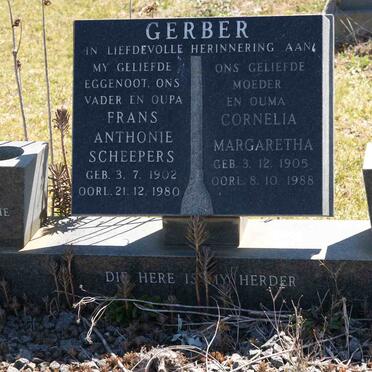 GERBER Frans Anthonie Scheepers 1902-1980 &amp; Cornelia Margaretha 1905-1988