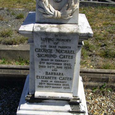 GATES George Michael Sigmund 1842-1926 &amp; Barbara Elizabeth 1846-1926