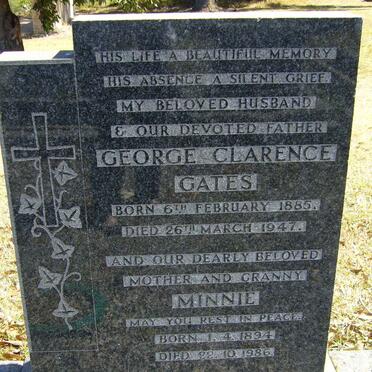 GATES George Clarence 1885-1947 &amp; Minnie 1894-1986