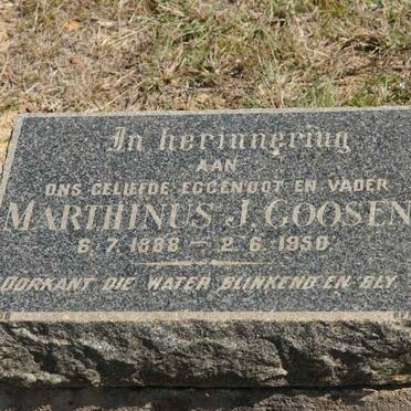 GOOSEN Marthinus J. 1888-1850
