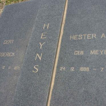 HEYNS Gert Frederick 1885-1971 &amp; Hester Anna MEYER 1888-1972