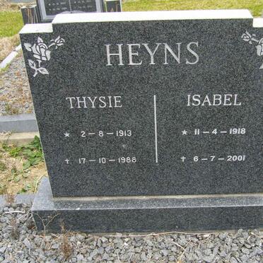 HEYNS Thysie 1913-1988 &amp; Isabel 1918-2001