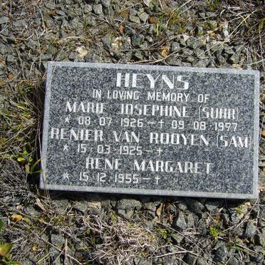 HEYNS Renier van Rooyen 1925- &amp; Marie Josephine SUHR 1926-1977 :: HEYNS Rene Margaret 1955-