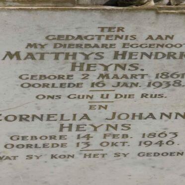 HEYNS Matthys Hendrick 1861-1938 &amp; Cornelia Johanna 1863-1946