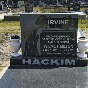 IRVINE Wilmot Milton (Hackim) 1918-2003
