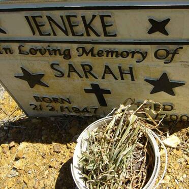 JENEKE Sarah 1947-2007