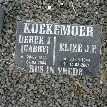 KOEKEMOER Derek J. 1943-2004 &amp; Elize J.F. 1944-2001