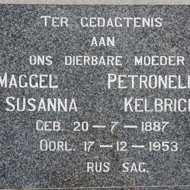 KELBRICK Maggel Petronella Susanna 1887-1953