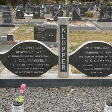 KLOPPER C.C.L. 1909-1981 &amp; M.S.C. 1916-1983