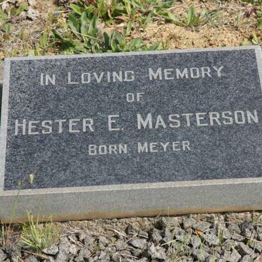 MASTERSON Hester E. nee MEYER