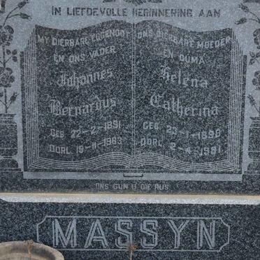 MASSYN Johannes Bernardus 1891-1963 &amp; Helena Catharina 1898-1981