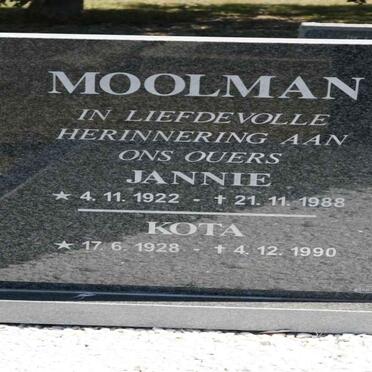 MOOLMAN Jannie 1922-1990 &amp; Kota 1928-1990