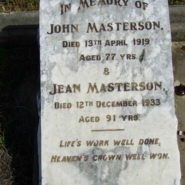 MASTERSON John -1919 &amp; Jean -1933