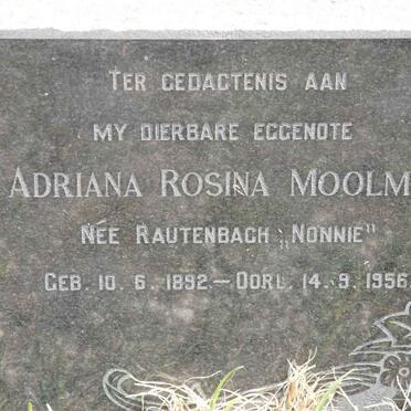 MOOLMAN Adriana Rosina nee RAUTENBACH 1892-1956