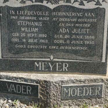 MEYER Stephanus William 1882-1963 &amp; Ada Juliet 1886-1950