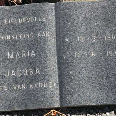 MEYER Maria Jacoba nee VAN AARDE 1901-1975