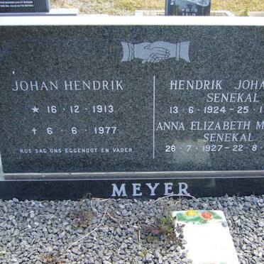 MEYER Johan Hendrik 1913-1977 :: SENEKAL Hendrik Johannes 1924-2001 &amp; Anna Elizabeth MOSTERT 1927-2004
