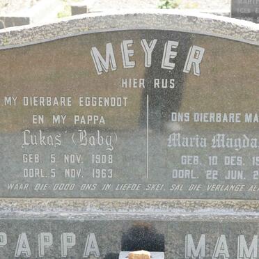 MEYER Lukas 1908-1963 &amp; Maria Magdalena 1910-2006