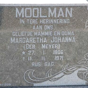 MOOLMAN Margaretha Johanna nee MEYER 1906-1971