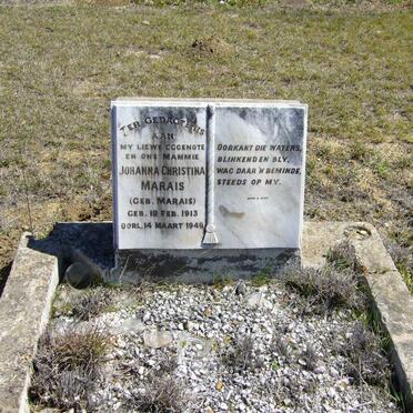 MARAIS Johanna Christina nee MARAIS 1913-1949