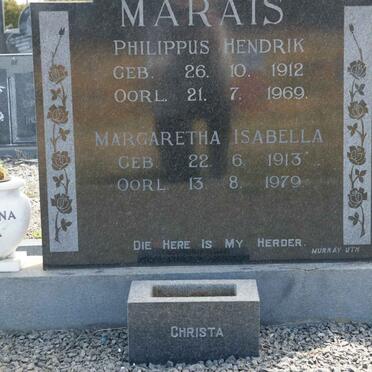 MARAIS Philippus Hendrik 1912-1969 &amp; Margaretha Isabella 1913-1979