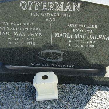 OPPERMAN Jan Matthys 1911-1975 &amp; Maria Magdalena 1912-2006