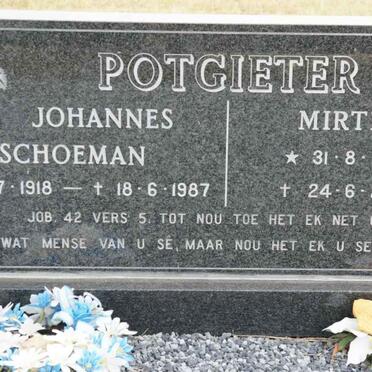 POTGIETER Johannes Schoeman 1918-1987 &amp; Mirtel 1929-2007
