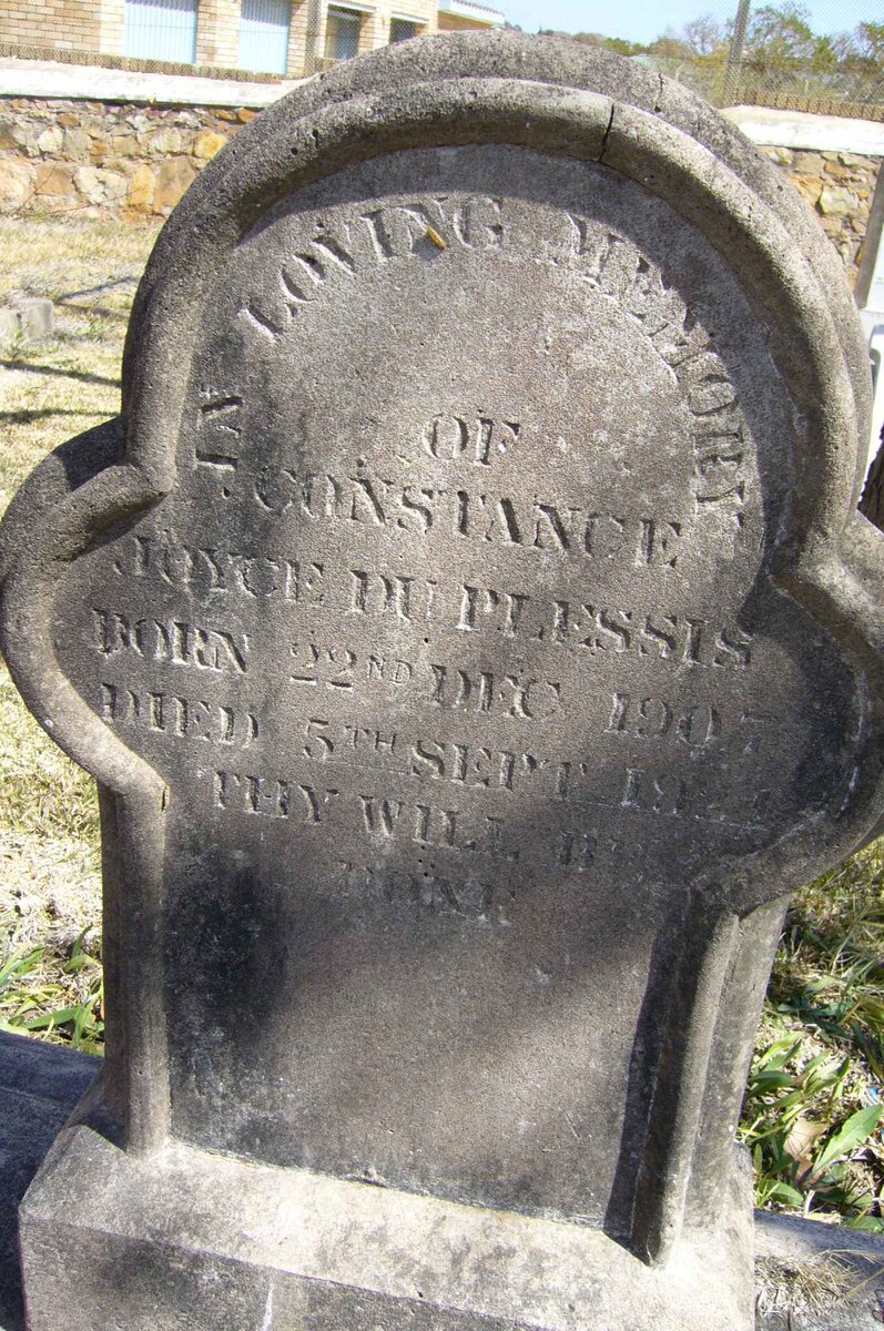 PLESSIS Constance Joyce, du 1907-1931