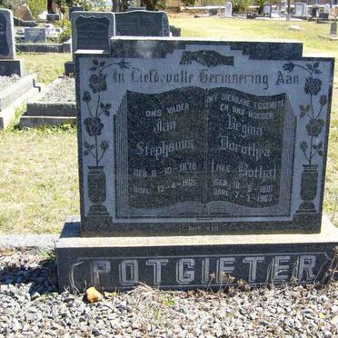 POTGIETER Jan Stephanus 1878-1965 &amp; Regina Dorothea BOTHA 1881-1963
