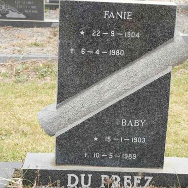 PREEZ Fanie, du 1904-1980 &amp; Baby 1903-1989