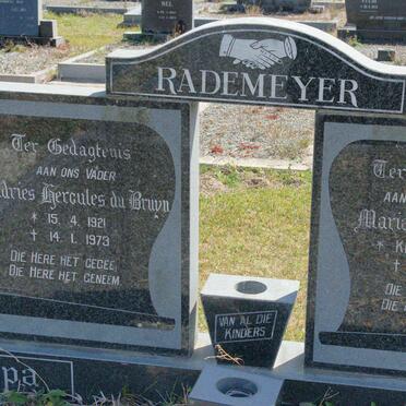 RADEMEYER Andries Hercules du Bruyn 1921-1973 &amp; Maria Magdalena KILIAN 1925-1980