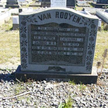 ROOYEN Jacobus M.R.,van 1904-1961 &amp; Catharina J. MEYER 1918-1971