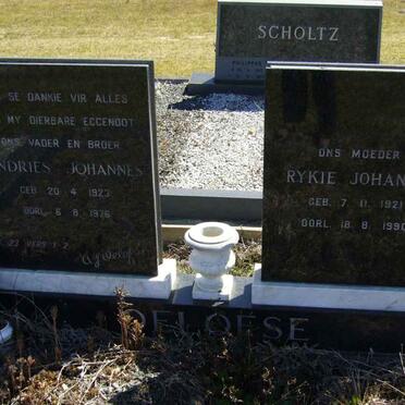 ROELOFSE Andries Johannes 1923-1976 &amp; Rykie Johanna 1921-1990