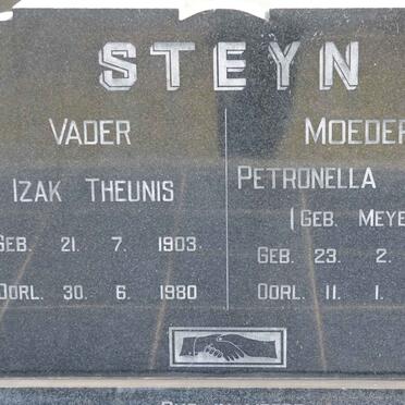 STEYN Izak Theunis 1903-1980 &amp; Petronella Hazel MEYER 1912-1967