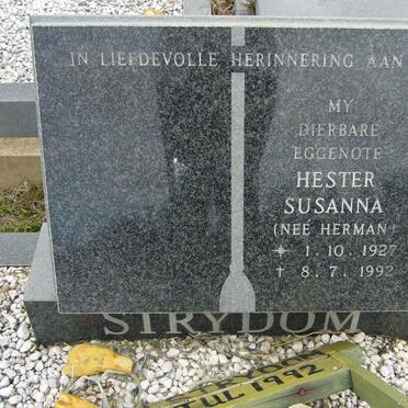 STRYDOM Hester Susanna nee HERMAN 1927-1992
