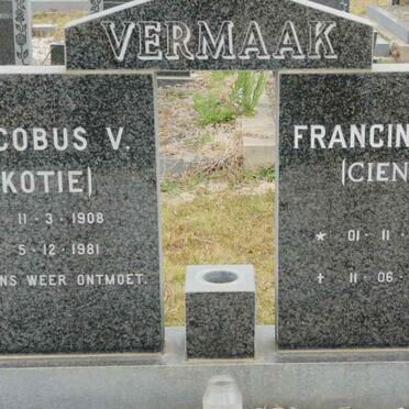 VERMAAK Jakobus V. 1908-1981 &amp; Francina J.R. 1910-1996