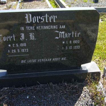 VORSTER Coert J.H. 1918-1973 &amp; Martie 1920-1993