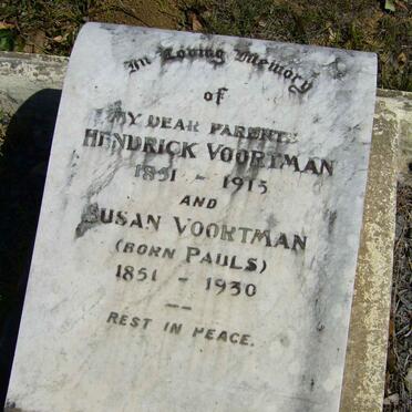 VOORTMAN Hendrick 1851-1915 &amp; Susan PAULS 1851-1930