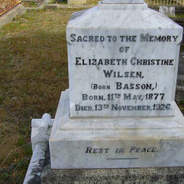 WILSEN Elizabeth Christine nee BASSON 1877-1926