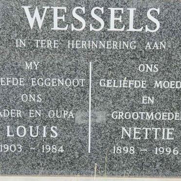 WESSELS Louis 1903-1984 &amp; Nettie 1898-1996