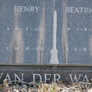 WATT Henry, van der 1897-1970 &amp; Beatrice 1890-1988