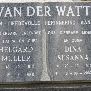 WATT Helgard Muller 1913-1986 &amp; Dina Susanna 1910-2002