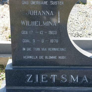 ZIETSMAN Johanna Wilhelmina 1903-1979