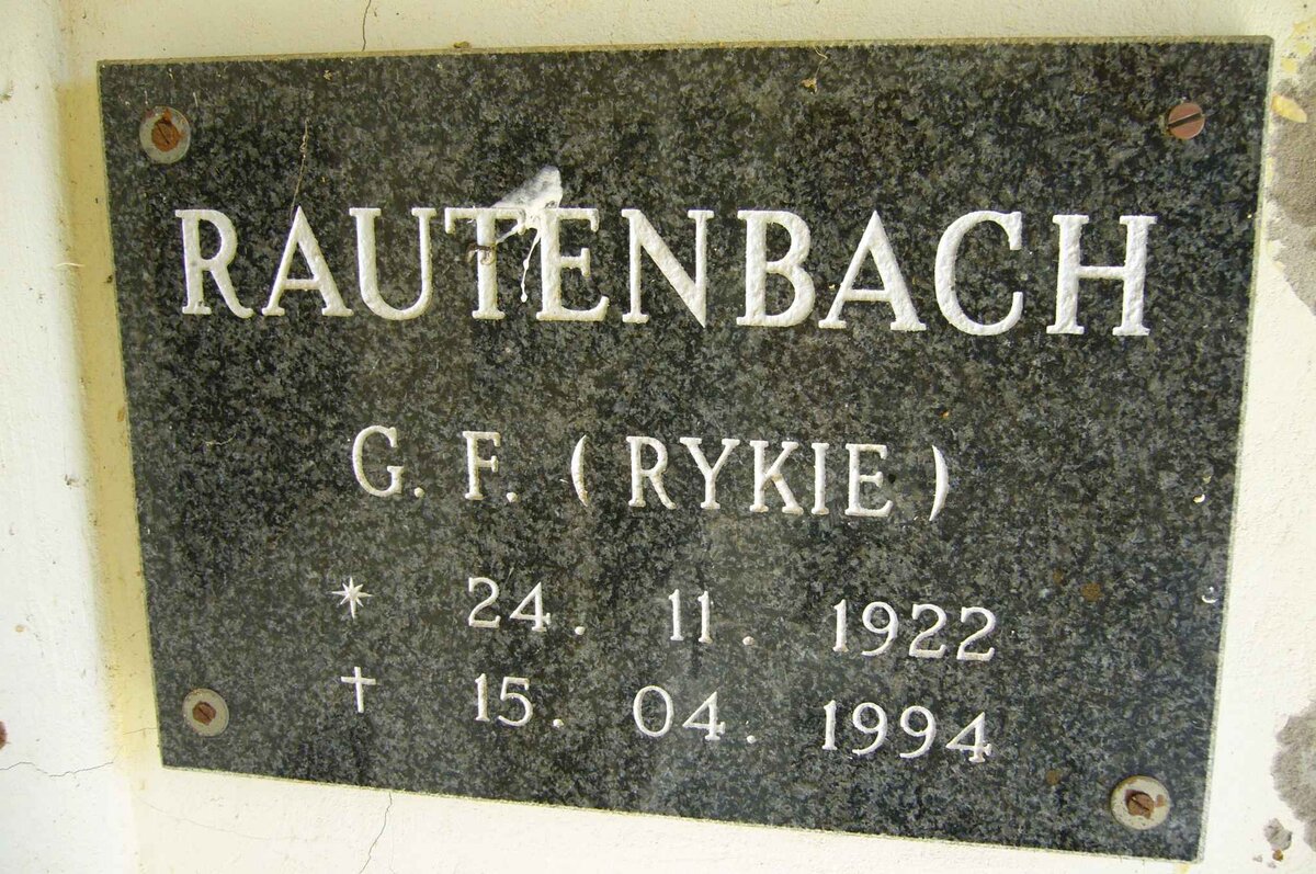 RAUTENBACH G.F. 1922-1994