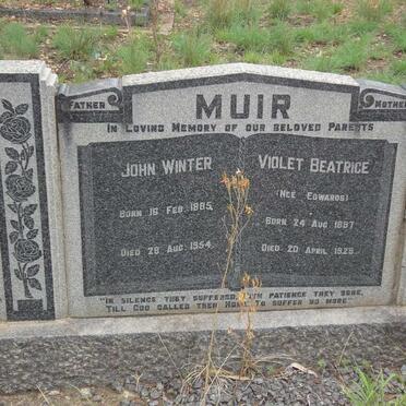 MUIR John Winter 1885-1954 &amp; Violet Beatrice EDWARDS 1887-1929