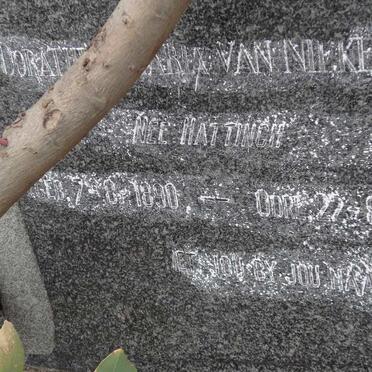 NIEKERK Dorothea Maria, van nee HATTINGH 1890-1946